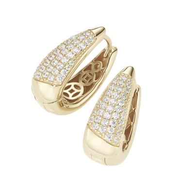Paar Creolen "ovale Form, mit Zirkonia, Silber 925", gold, GIORGIO MARTELLO MILANO, Ohrringe, Damen, Silber 925 (Sterlingsilber) Image