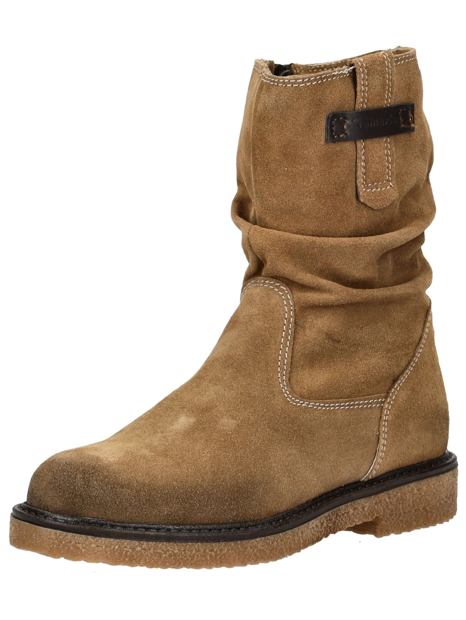 Stiefelette TAMARIS "Tamaris Stiefelette Veloursleder", Damen, Gr. 38, braun, Veloursleder, Schuhe Stiefelette