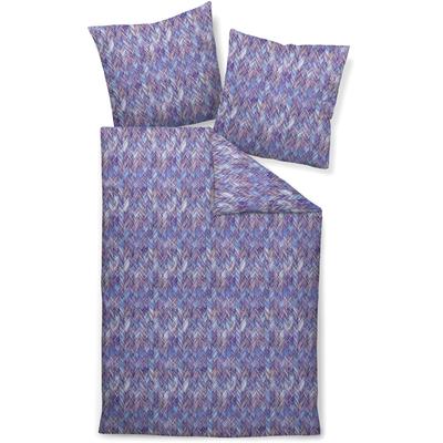 Bettwäsche JANINE "Mako-Satin98121 07", bunt (lila bunt), B/L: 155cm x 220cm, , Mako-Satin, B/L: 80cm x 80cm, Mako-Satin, Obermaterial: 100% Baumwolle, Bettwäsche, mit Reissverschluss Image