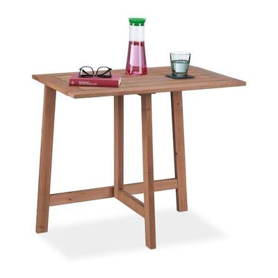 relaxdays Rechteckiger Klapptisch aus Holz dunkelbraun braun Image