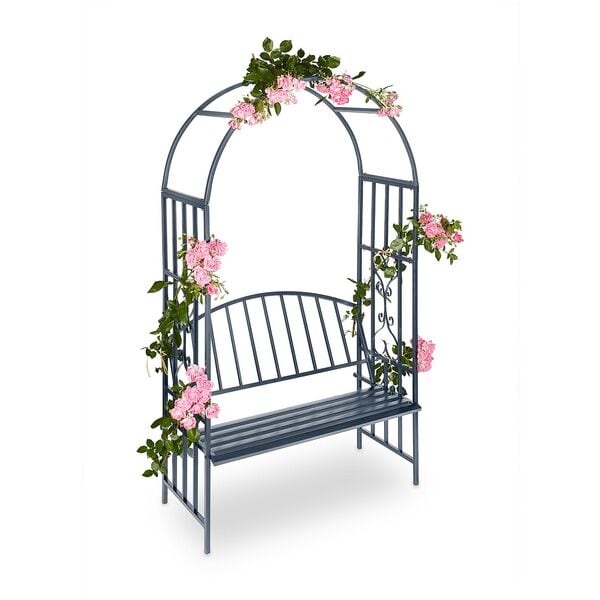 relaxdays Rankhilfe »Rosenbogen« mit 2er Sitzbank