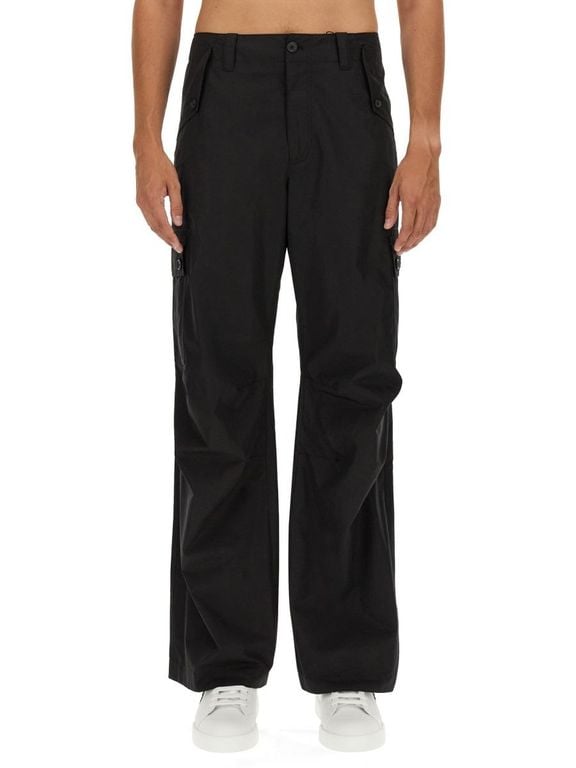 Wide Leg Cotton Pants - Black - Dolce & Gabbana Pants