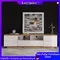 Lazyspace Meuble TV 180 Cm avec sculpture sur bois, console TV avec meuble de rangement Centre de divertissement pour salon, meuble TV
