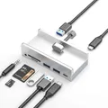 Supporto HUB USB C sul telefono da scrivania Bordo computer Splitter cavo AUX tipo C da 3,5 mm Lettore di schede Micro SD Dock di ricarica per trasferimento dati disco