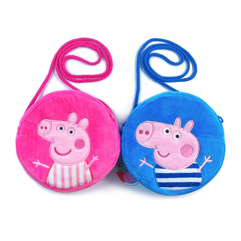 Peppa Pig Anime Borsa in peluche George Peppa Zaino per asilo Simpatico cartone animato Borsa a tracolla rotonda Portamonete Regali di compleanno per bambini