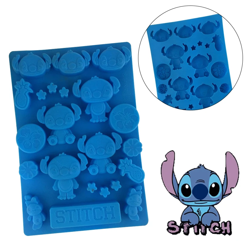 Stich 3D Silikon Eis Form Anime Figur Kuchen Form Eiswürfel Tablett Schokolade Süßigkeiten Formen DIY Kuchen Dekorieren Geschenke Image