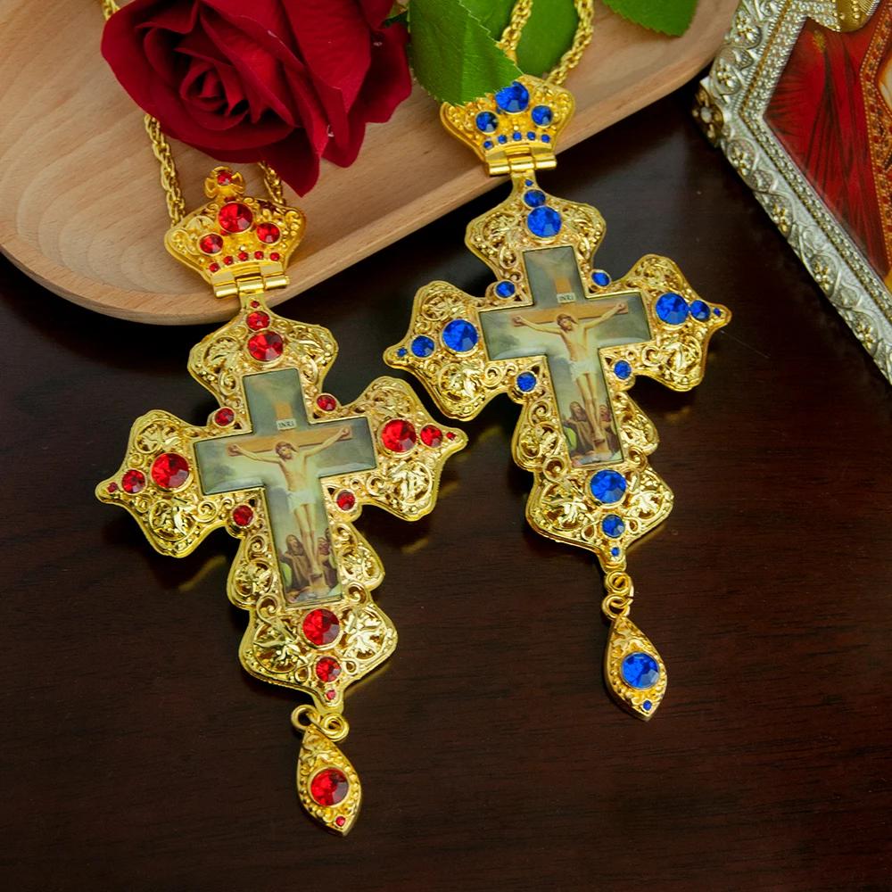 Orthodoxer Jesus-Kreuz-Anhänger, Beschichtungsprozess aus Zinklegierung, klassischer Glaube-Schmuck Image