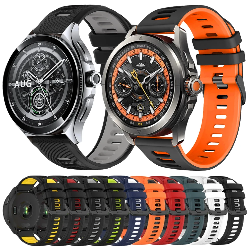 22mm Silikon Armband Für Xiaomi Uhr 2 Pro Armband Für Mi Uhr S4 Sport S3 S2 46mm S1 aktive Uhr Farbe 2 Ersetzen Armbänder Image