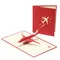 1PC Aviazione Civile Stile Rosso Carta 3D Pieghevole A Forma di Aereo Biglietti d