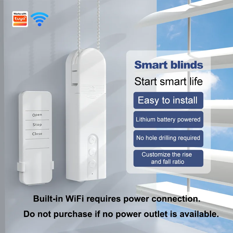 WiFi Smart Rollo Driver, Solarpanel, Jalousienmotor Alexa Google Home, Erfordert externe Stromversorgung (nicht batteriebetrieben) Image