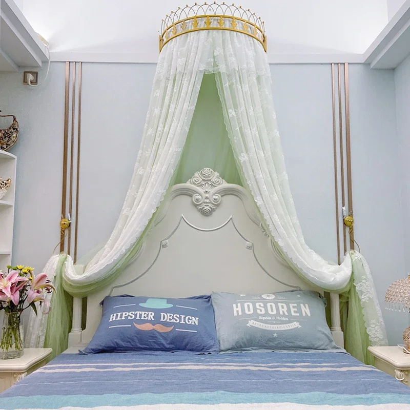 Prinzessin Krone Moskitonetz Bett Vorhang Mädchen Kinder Zimmer Dekor Nacht Garn Net Romantische Prinzessin Zelte Bett Baldachin Volant Image
