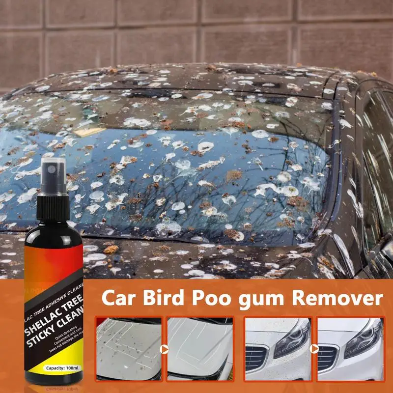 100 ml Auto Vogel Tropfen Entferner Baum Sap Insekten Harz Reiniger Windschutz Stoßstange Aufkleber Reinigung Spray Auto Detaillierung Liefert Image