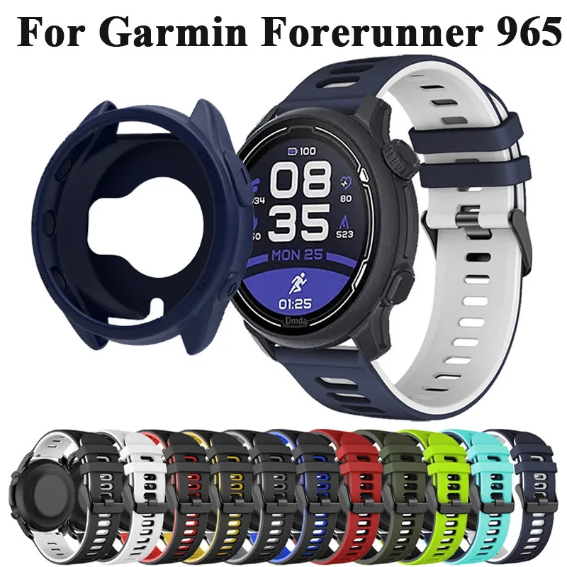 Silikonhülle + Armband für Garmin Forerunner 965, kratzfeste Schutzabdeckung, Armband-Handgelenk für Garmin 965, weiche Schutzhülle Image