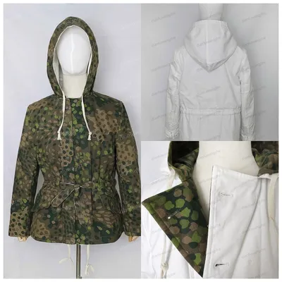 Outdoor DOT44 Pea Camouflage Cotton Jacket Reversible Hunting Cold Weather Warm Clothes