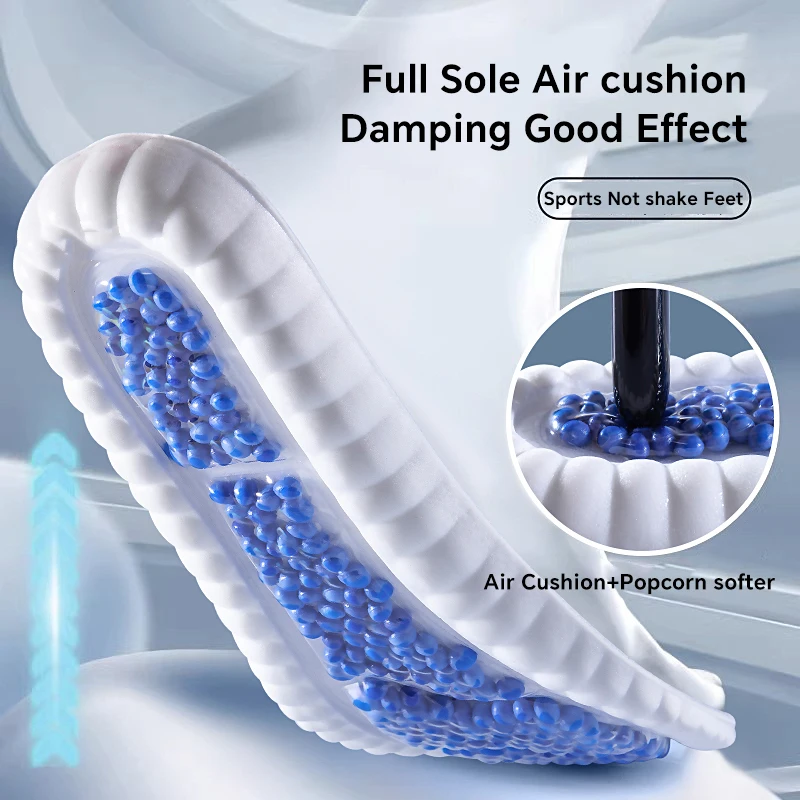 3 Paar Luftpolster TPU Verbesserte Sport-Stoßdämpfungs-Einlegesohlen Hochelastische Lauf-Sneaker-Pads Rebound Deodorant Bequem F Image