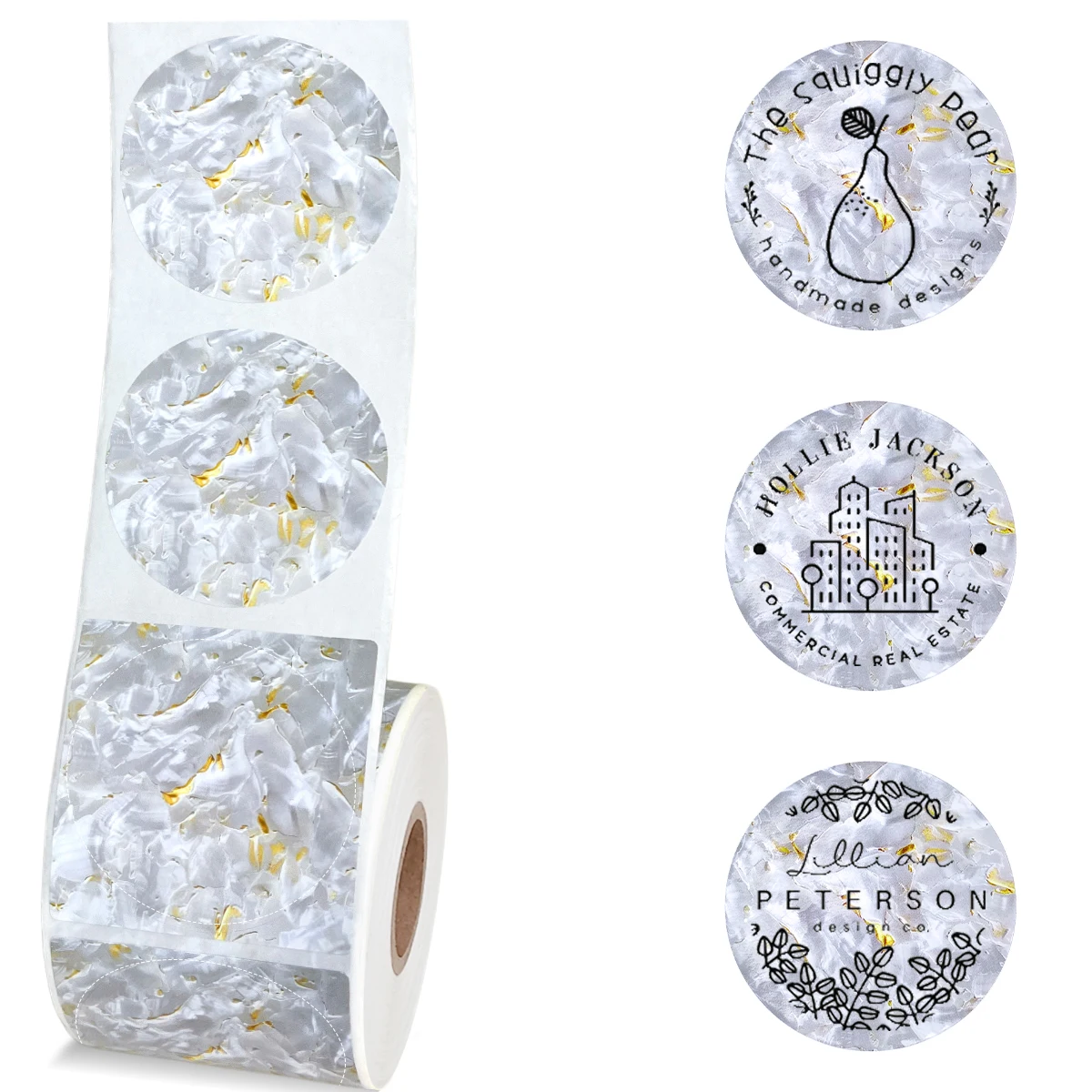 500 Stück 50 mm runde farbige Thermo-Etikettenpapier, Kreis, wasserfeste Etiketten, Geschenkanhänger, selbstklebende Aufkleber, Verwendung für tragbaren Drucker Image