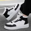 Unisex High Top Sneakers Plattform Herren Schuhe Casual PU Leder Leichte Skateboard Schuhe für Frauen Walking Lace Up Größe 36-45