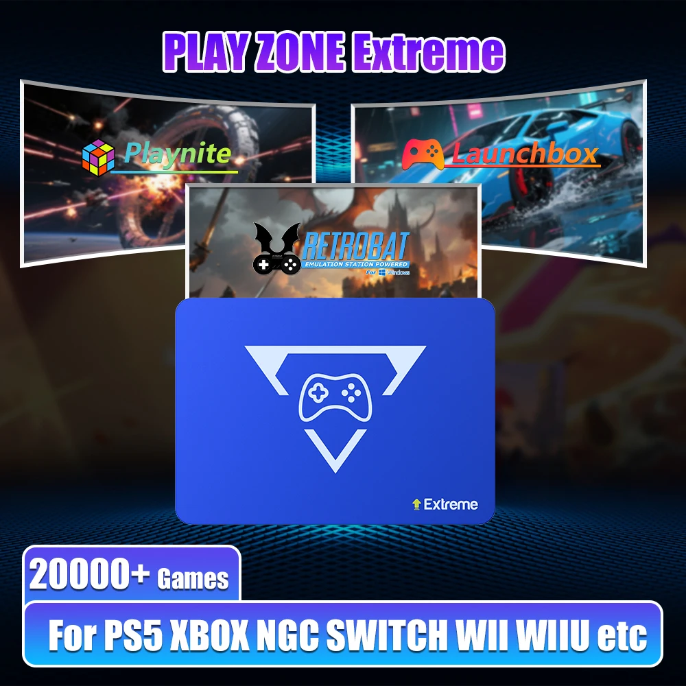 Playzone Extreme Retro Game Solid State Drive 20000+Spiele für PS5/PS4/XBOX/XBOX Drei Systeme in einem für PC/Laptop 2T Game SSD