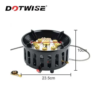 21000W 9-Core Gas Stove For Camping Hiking BBQ High-Power Gas Burner Windproof Electronic Ignition Camping Equipment
