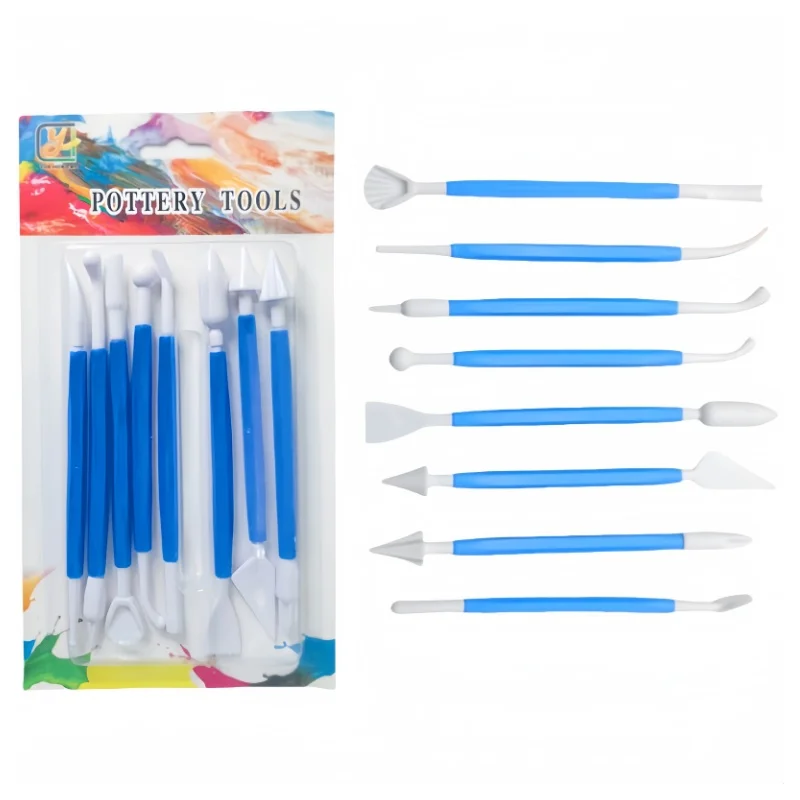 Ultraleichter Ton 8-teiliges Präge fondant Back kuchen Ton Polymer Clay Werkzeug Image