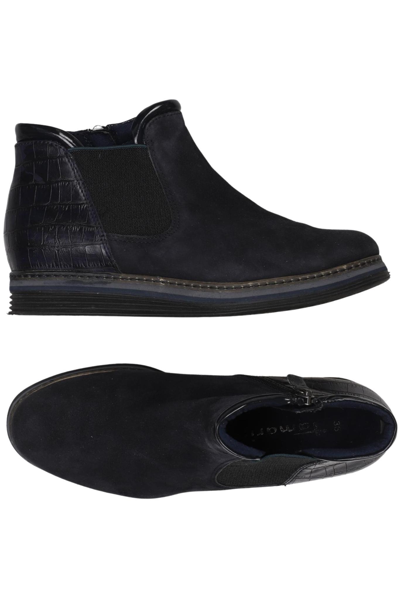 Tamaris Damen Stiefelette, Gr. 36, marineblau, Kunstleder, Leder Image