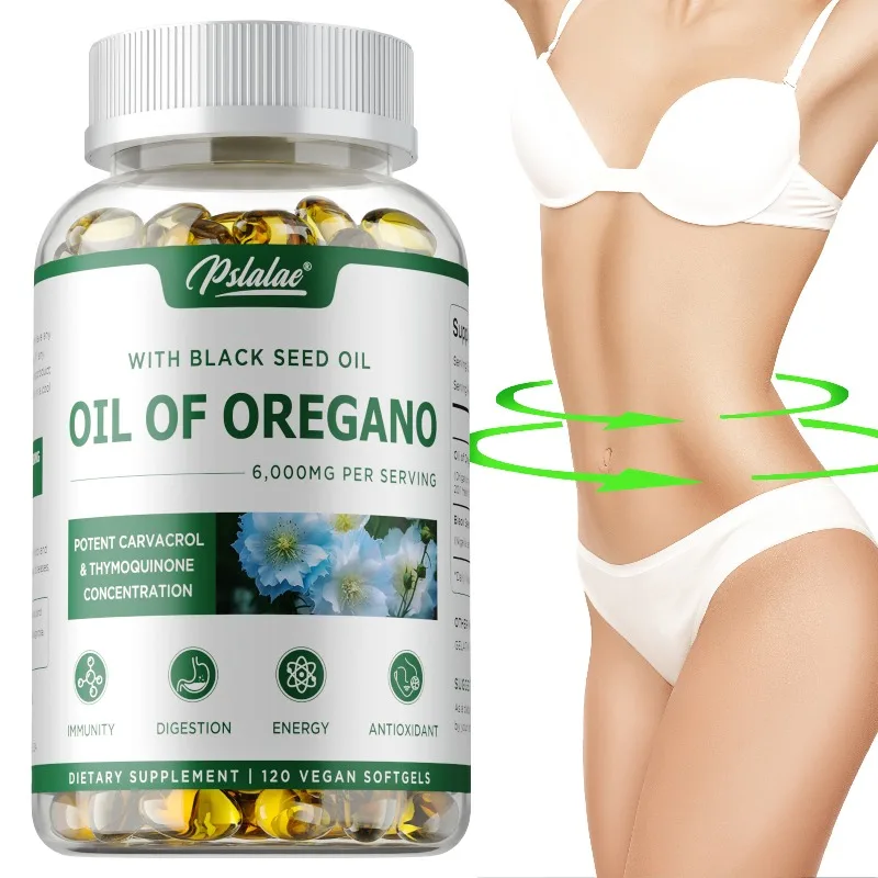 Oregano Oil Capsules - Improves Digestion and Intestinal Health,Balances Intestinal Flora,Boosts Blood Circulation,Immune System