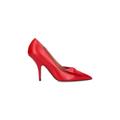 Salvatore Ferragamo Hohe Schuhe - Pointed-Toe Pump With Mid-Height Stiletto Heel - Gr. 7_5 - in Rot - für Damen