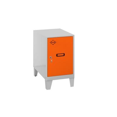 PROREGAL Schließfachwürfel AMEGO | HxBxT 57,5x40x50cm | Mit Standfüße | Orange-Grau | Spind Schließfach Garderobe Image