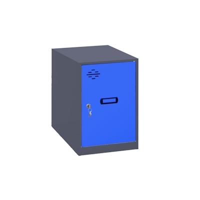 PROREGAL Schließfachwürfel AMEGO | HxBxT 47,5x40x50cm | Ohne Standfüße | Blau-Anthrazit | Spind Schließfach Garderobe Image
