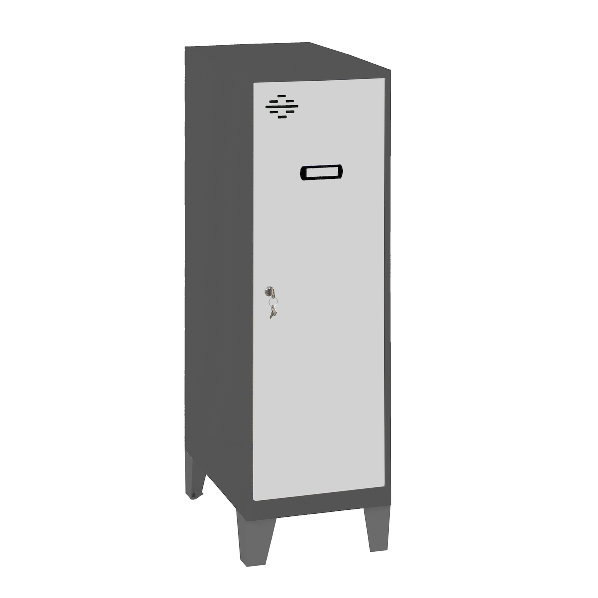 Proregal Schließfachschrank AMEGO | HxBxT 101,5x30x50cm | 1x Fachboden | Mit Standfüße | Weiß-Anthrazit Image
