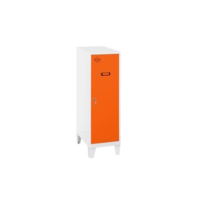 PROREGAL Schließfachwürfel AMEGO | HxBxT 101,5x30x50cm | Mit Standfüße | Orange-Weiß | Spind Schließfach Garderobe Image