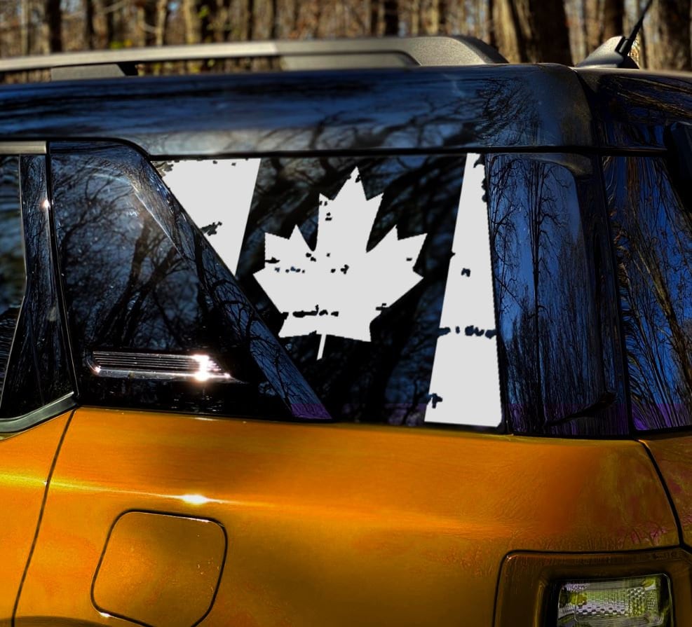 Decalcomanie grafiche per finestrini laterali del pannello laterale posteriore canadese da 2 pezzi per Ford Bronco Sport 2021 2022 2023 - idea regalo