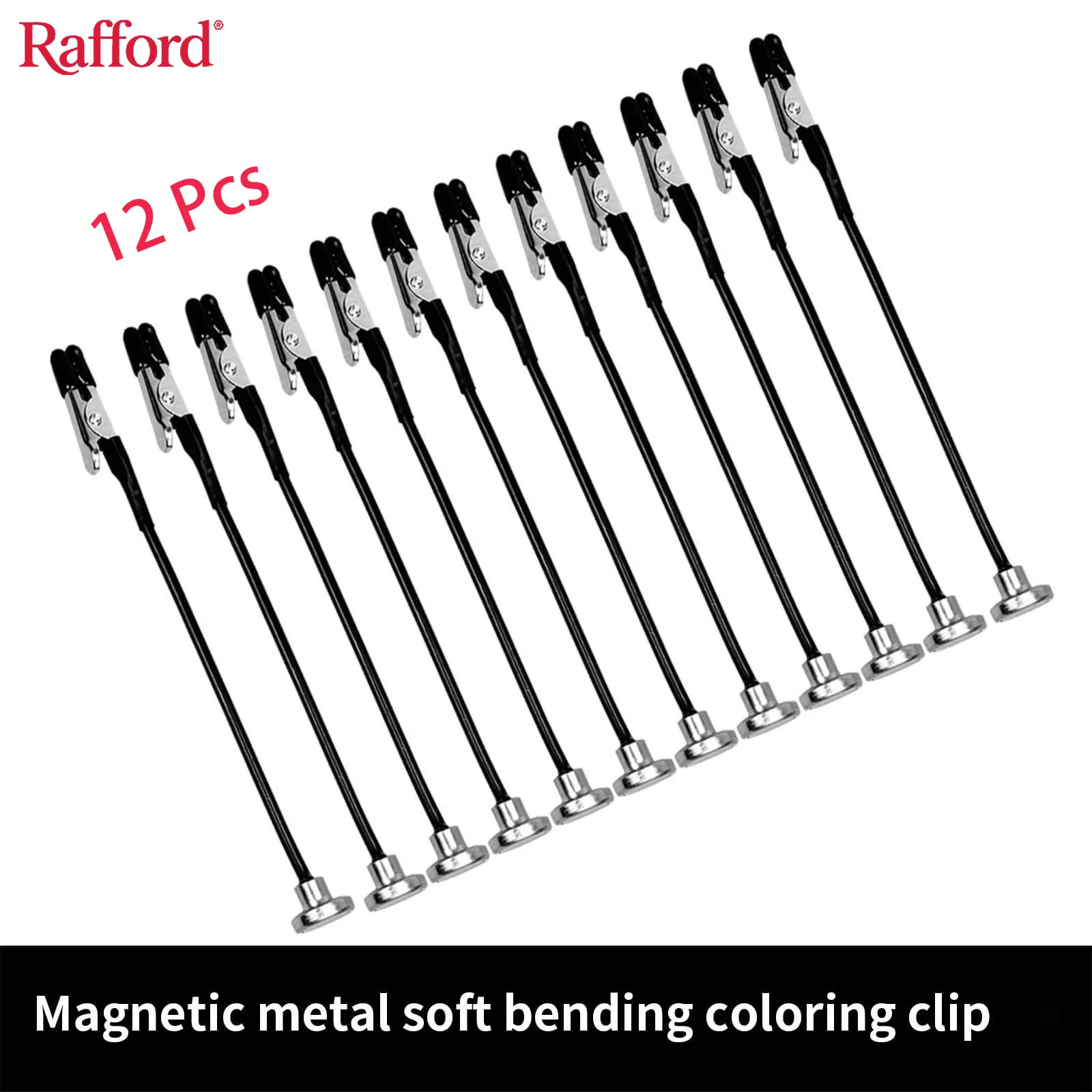 Rafford 12Pcs Model Painting Alligator Clip Sticks with Rubber Tips and Magnetic Base, Metal Wire Clips for Hobby Modeling, DIY