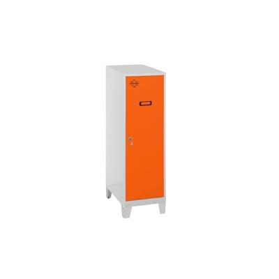 PROREGAL Schließfachschrank AMEGO | HxBxT 101,5x30x50cm | 1x Fachboden | Mit Standfüße | Orange-Grau | Spind Schließfach Garderobe Image