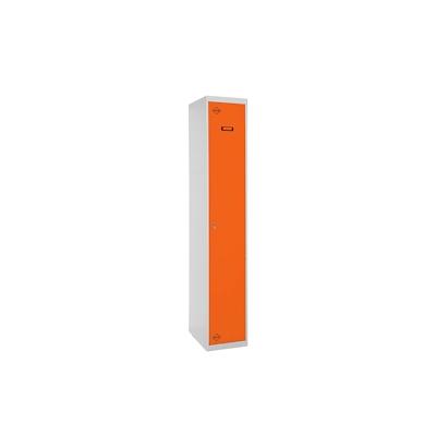 PROREGAL Spind AMEGO | HxBxT 180x40x50cm | 1 Abteil | Grundmodul | Grau-Orange | Schließfach Garderobe Image