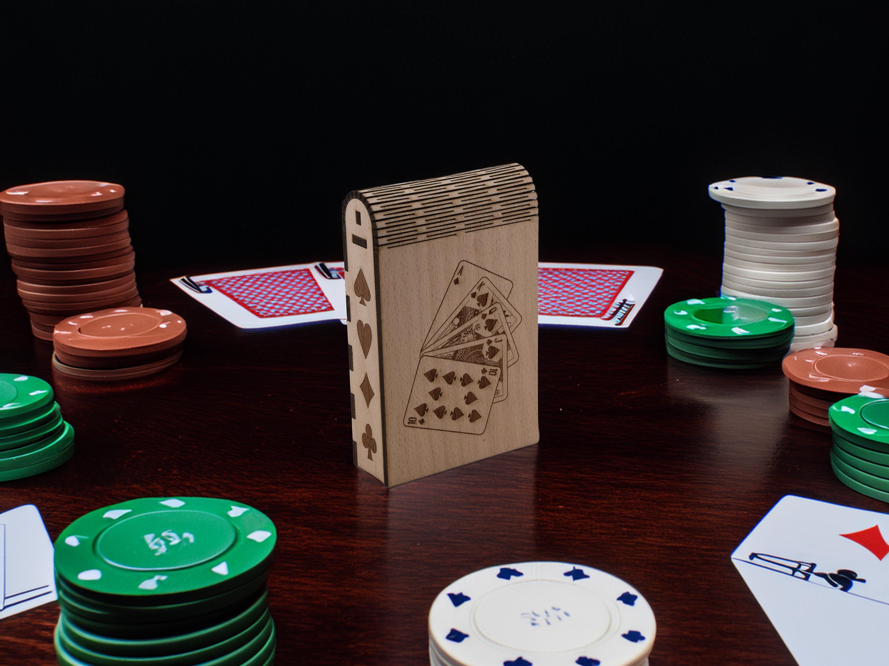 Poker, carte da gioco, scatola per carte da gioco, scatola di legno per carte da gioco, scatola di legno per carte da gioco, scatola per carte da gioc