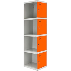 Proregal Spind AMEGO | HxBxT 180x40x50cm | 4 Abteile | Anbaumodul | Grau-Orange Image