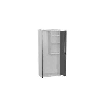PROREGAL Putzmittelschrank AMEGO | HxBxT 180x60x40cm | 3x Fachboden | Anthrazit-Weiß | Metallschrank Haushaltsschrank Image