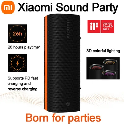 Xiaomi Sound Party 50W Powerful Sound Quality Harman AudioEFX TWS mode 26h Playtime Supports PD Fast Charging ＆ Reverse chargin
