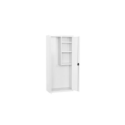 PROREGAL Putzmittelschrank AMEGO | HxBxT 180x60x40cm | 3x Fachboden | Weiß-Weiß | Metallschrank Haushaltsschrank Image
