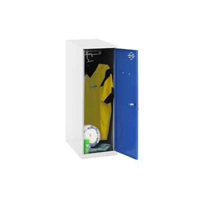 PROREGAL Schließfachwürfel AMEGO | HxBxT 91,5x30x50cm | Ohne Standfüße | Blau-Weiß | Spind Schließfach Garderobe Image