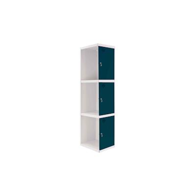 PROREGAL Spind AMEGO | HxBxT 180x40x50cm | 3 Abteile | Anbaumodul | Weiß-Anthrazit | Schließfach Garderobe Image