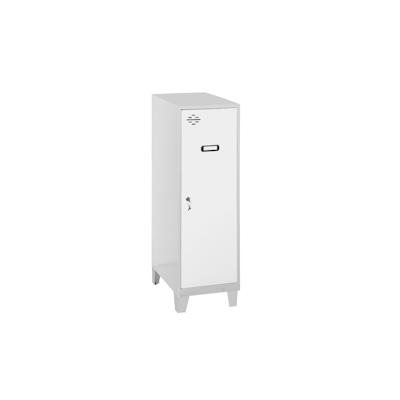 PROREGAL Schließfachschrank AMEGO | HxBxT 101,5x40x50cm | 1x Fachboden | Mit Standfüße | Weiß-Grau | Spind Schließfach Garderobe Image