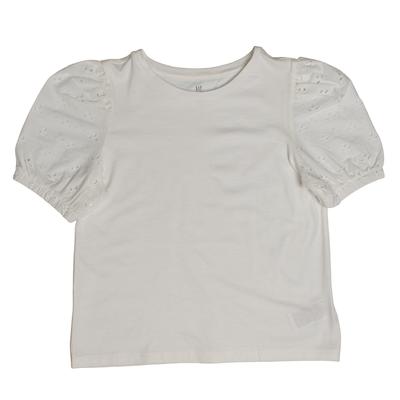 Gap Girls' Embroidered Puff Sleeve T-shirt 601395 - White - Size 10Y | Gap Sale | Discount Designer Brands