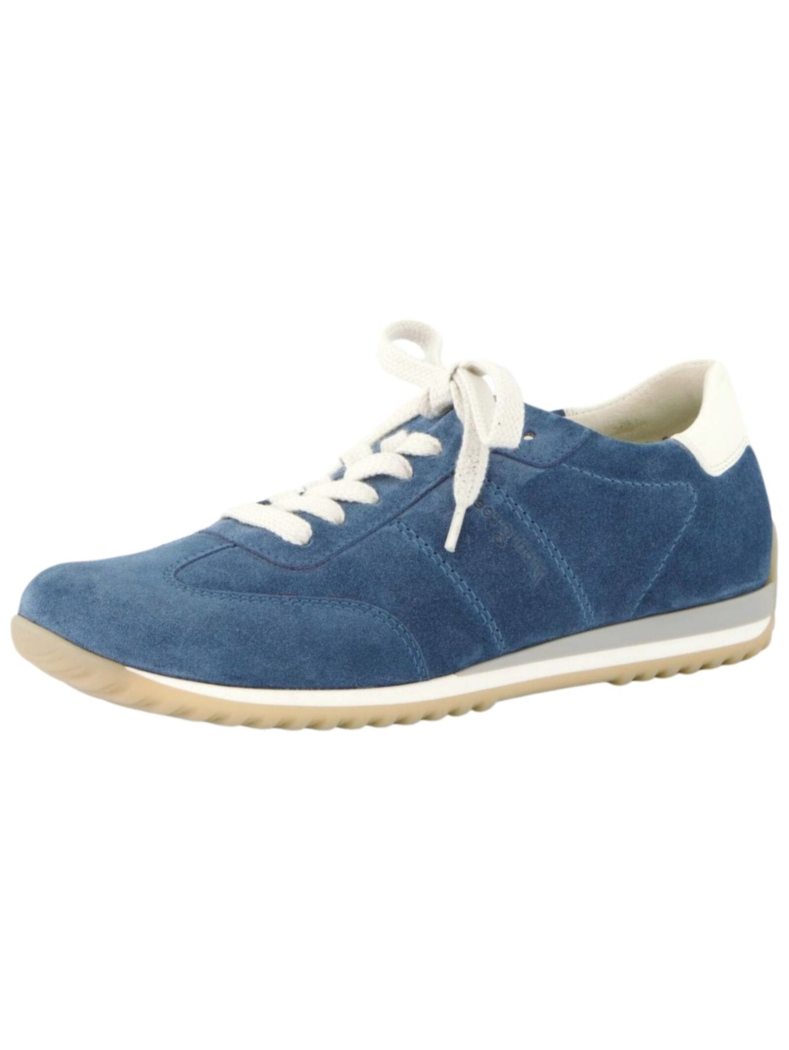 Sneaker PAUL GREEN "Paul Green Sneaker Veloursleder", Damen, Gr. 37, beige (blau, beige), Veloursleder, Schuhe Sneaker