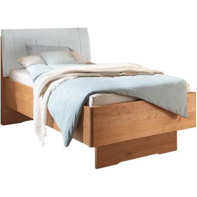 Holzbett WIEMANN "Cardiff, Bettgestell, Bettrahmen, teilmassiv, mit Polsterkopfteil", beige (erle teilmassiv), B:100cm L:200cm, Betten, Fußteil aus Massivholz, verschiedene Größen Image