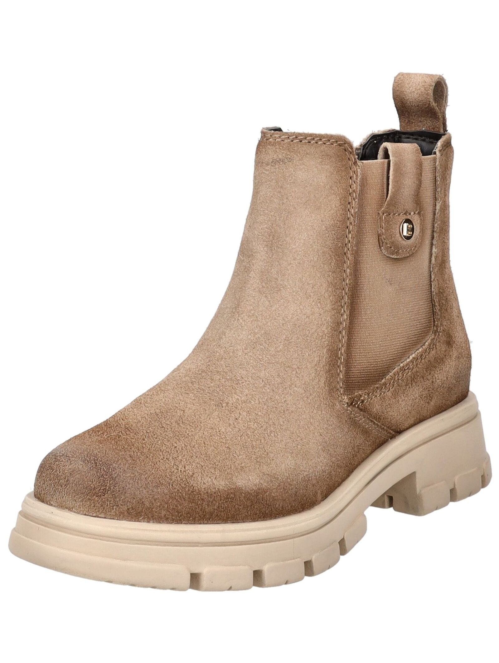 Stiefelette BAGATT "BAGATT Stiefelette Veloursleder", Damen, Gr. 38, beige (taupe), Veloursleder, Schuhe