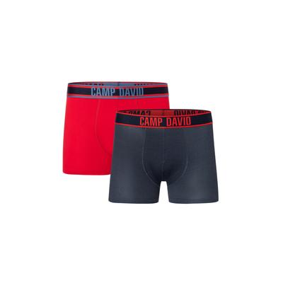 Boxershorts CAMP DAVID "casual", Herren, Gr. L, rot (primary rot), Obermaterial: 95% Baumwolle, 5% Elasthan, unifarben, Unterhosen, mit elastischem Bund Image
