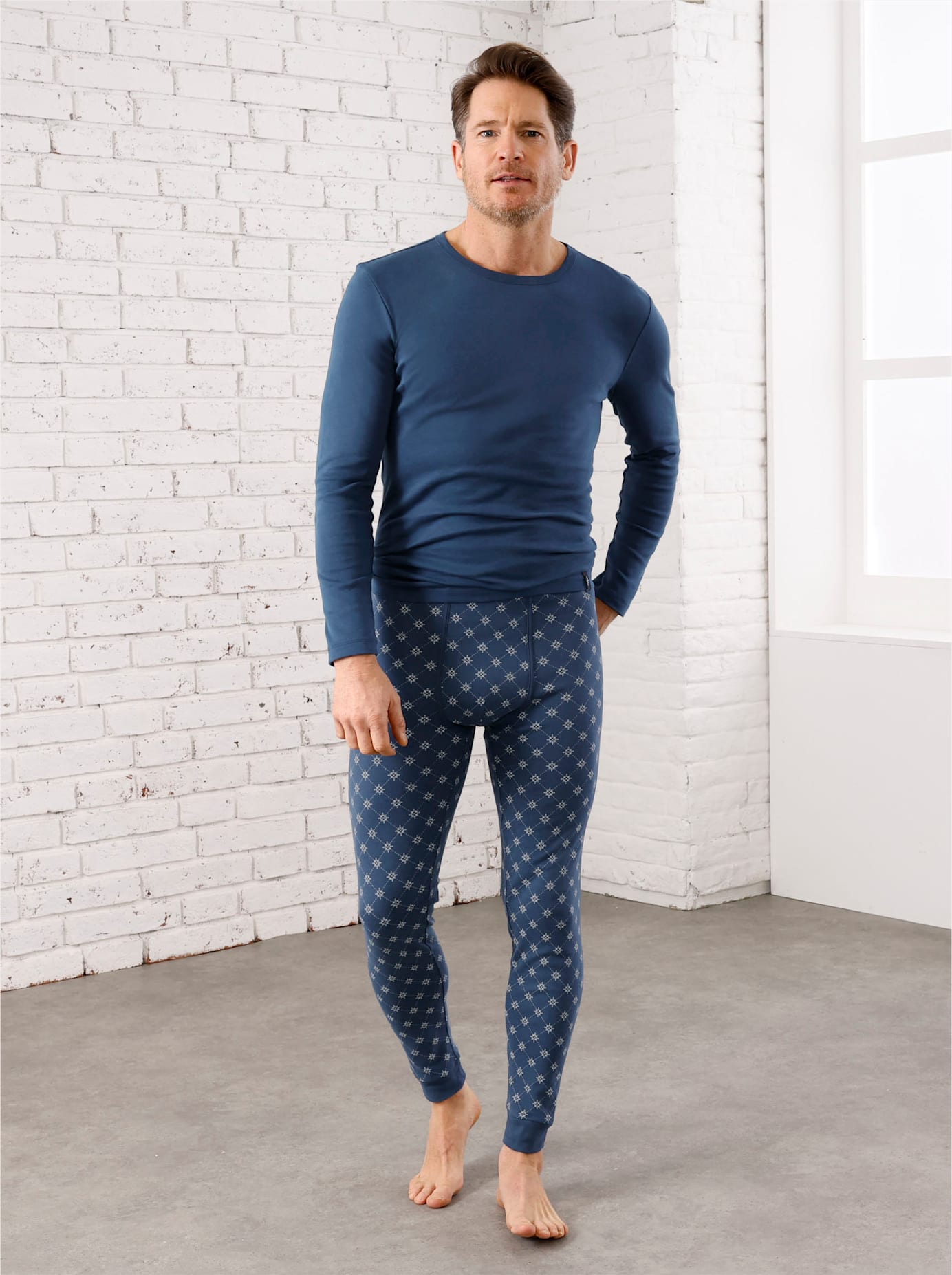 Unterziehshirt WÄSCHEPUR, Herren, Gr. 5, blau (dunkelblau), 100% Baumwolle, Rundhals, Unterhemden Image