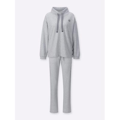 Hausanzug HAJO, Damen, Gr. 20/21, grau (grau, meliert), 62% Baumwolle, 38% Polyester, Homewear-Sets Image